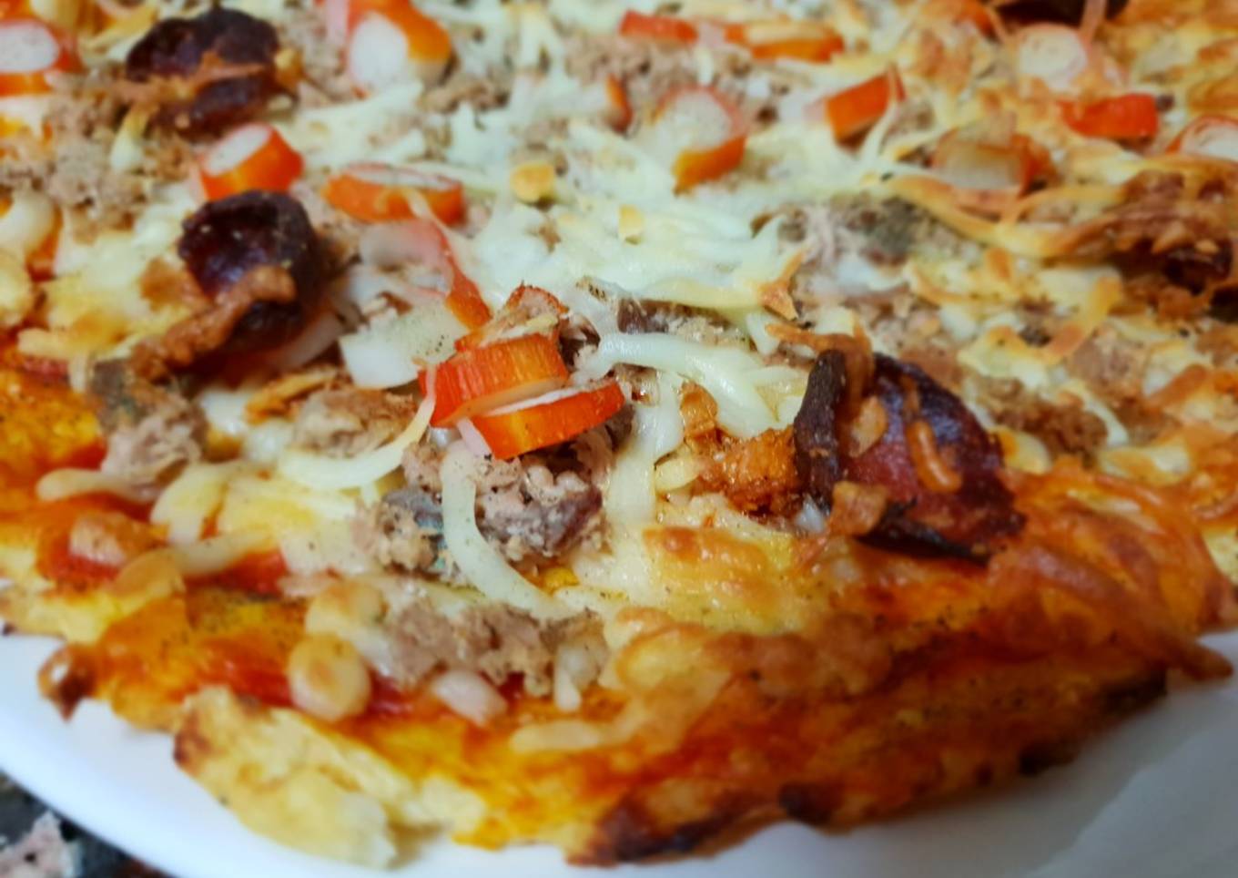 Pizza con base de coliflor