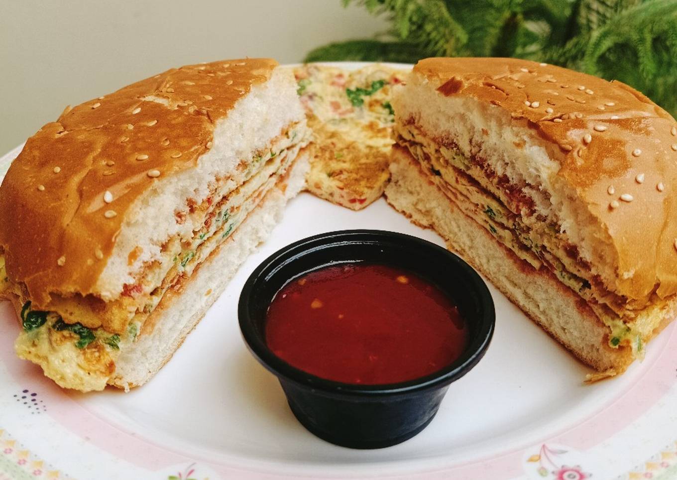 Ginger Flavoured Omelette Burger ðŸ”ðŸ”