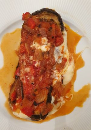 Una foto de Lasagnas de berenjenas