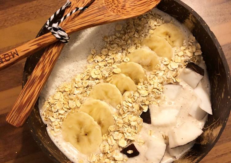 Recette De Smoothie banane-yaourt-coco 🥥🥣🌱