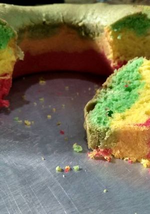 Foto resep Bolu Pelangi Simple anti bantat