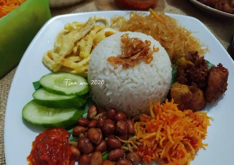 Bahan mengolah Nasi Lemak (Nasi uduk) rice cooker ala Upin