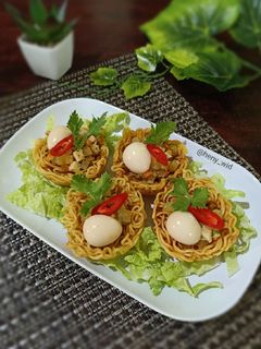Foto resep Mie Sarang Burung Isi Ragout