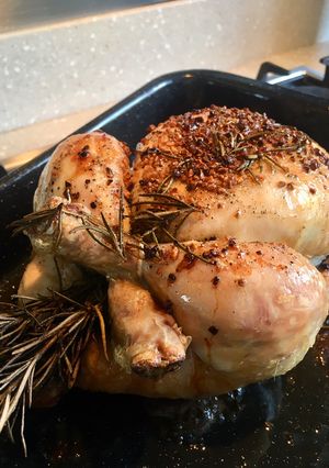 A picture of Super Tasty Rosemary and Garlic Roast Chicken.