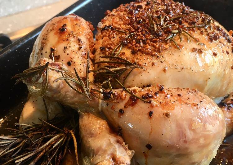 Step-by-Step Guide to Make Super Quick Homemade Super Tasty Rosemary and Garlic Roast Chicken