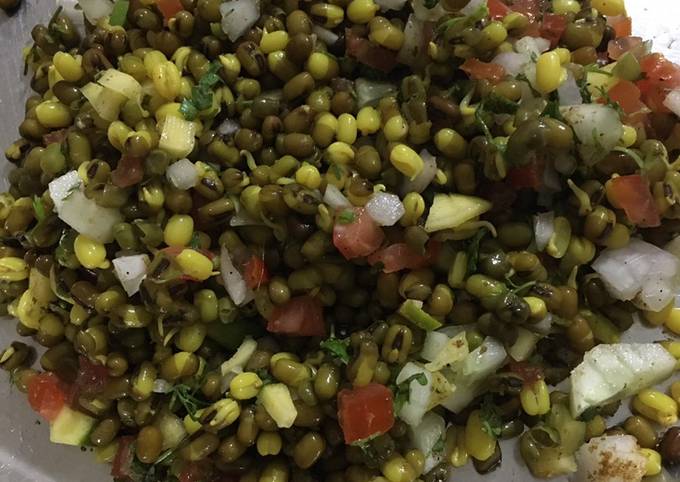 Sprouted moong salad Recipe by Binita Patel - Cookpad