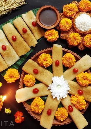 নারকেল ক্ষীরের পাটিসাপটা (narkel khirer patisapta recie n Bengali) রেসিপির প্রধান ছবি