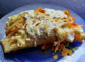 Una foto de Canelones de acelga con choclo