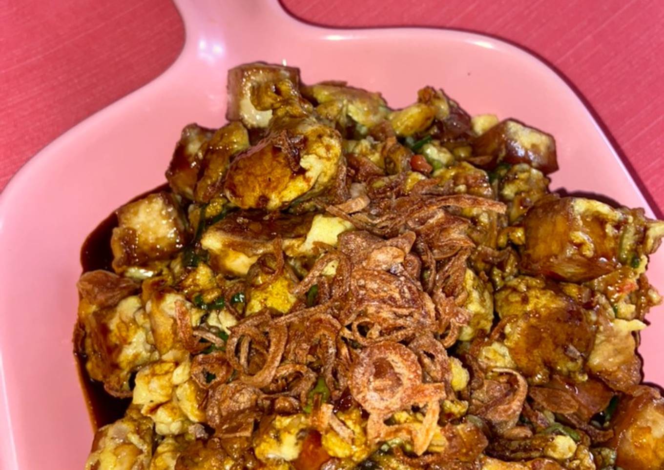 Tahu telur pedas manis