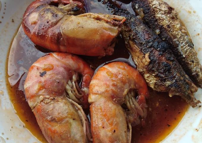 Udang & Ikan layang saos asam manis