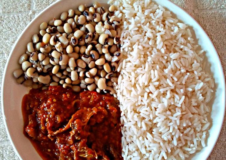 Rice and Beans with Stew