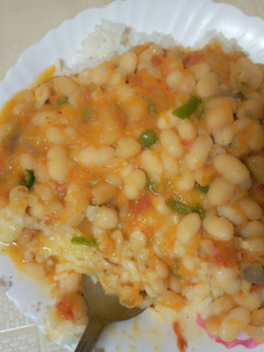 A picture of White beans with rice.