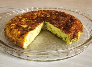 Una foto de Tortilla de zapallito redondo y papa, liviana, rica y muy fácil (y de cuasi-aprovechamiento)