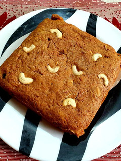 A picture of Carrot Dates Cake with Mixed Dry Fruits.