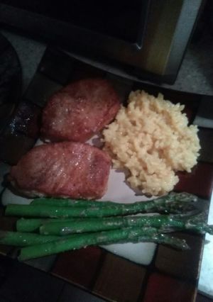 A picture of Super easy fried pork chops finished in the oven!!!.