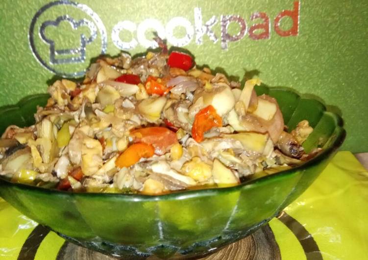 Oseng jantung pisang tempe