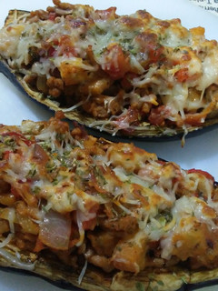 Una foto de Berenjenas rellenas de carne