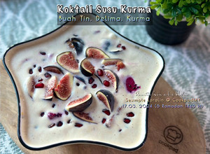 Gambar Koktail Susu Kurma dengan Buah Tin & Delima