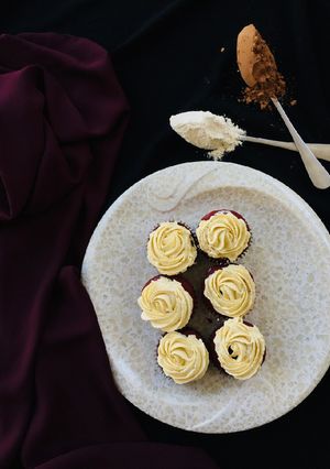 A picture of Red velvet cupcakes ❤️.