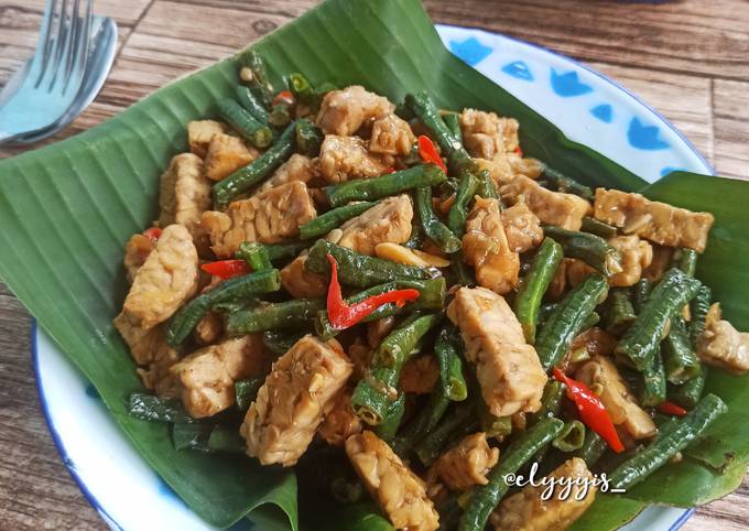 Tumis Kacang Panjang dan Tempe