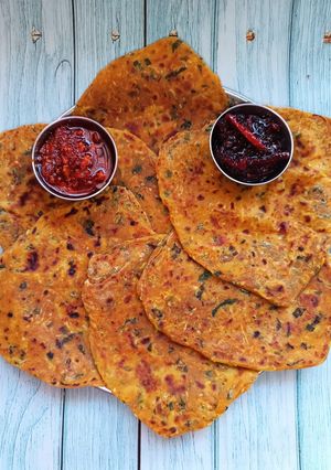 A picture of Muli (radish) Paratha, with new style.