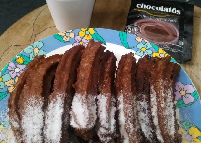 churros chocolatos kue 5 bahan murah meriah takaran sendok - resepenakbgt.com