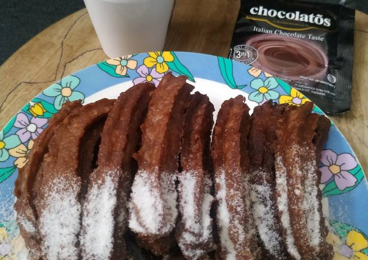 CHURROS CHOCOLATOS kue 5 bahan murah meriah takaran sendok