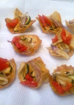 A picture of Chapati vegetable cups #team contest #team sugar&spice #appetizer #indian food.