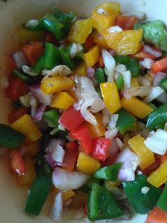 A picture of Pepper salad #charityrecipe.