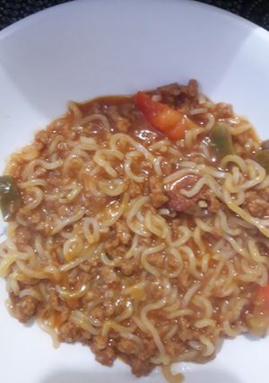 عکسی از دستور نودل با قارچ و سویا