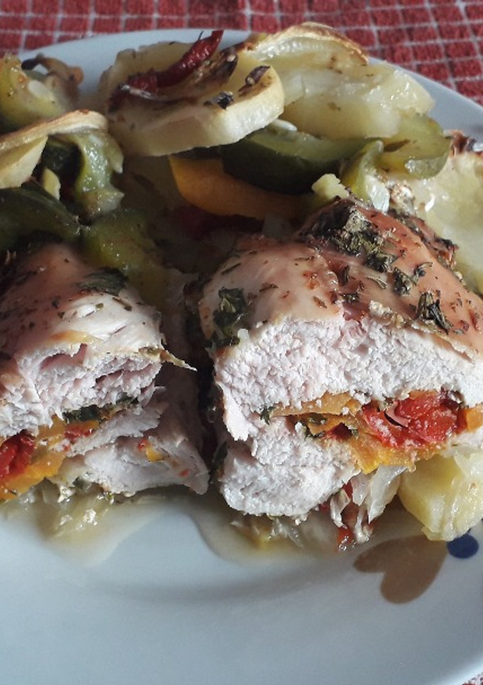 Una foto de Supremas rellenas con verduras al horno