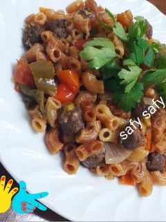 صورة لوصفة مكرونة محمرة بالسدق والفلفل(حلة واحدة)