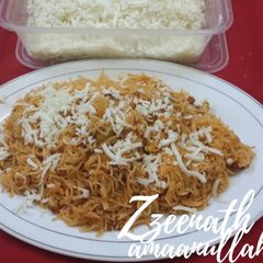 A picture of Hyderabadi Qeema Sevaiyan with Cheese.