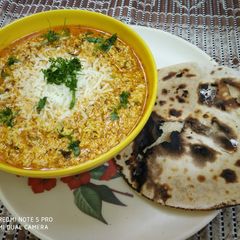 A picture of Paneer cheese ghotala.