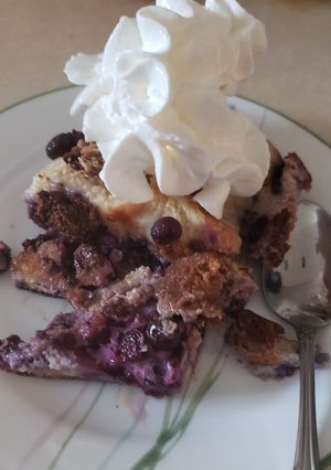 A picture of Blueberry Bread Pudding.
