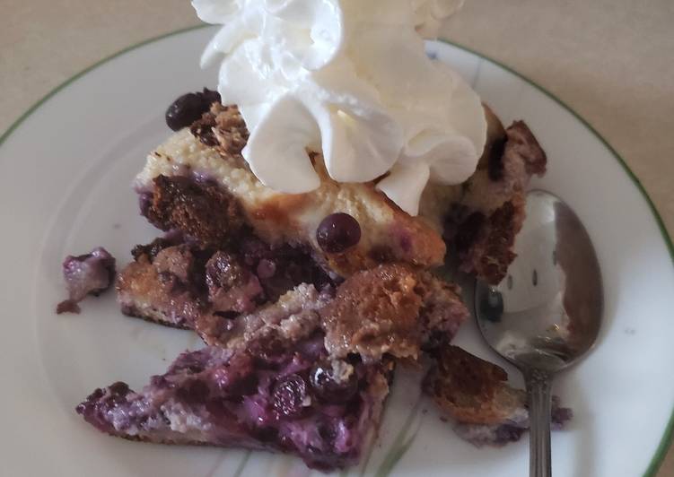 Steps to Prepare Super Quick Homemade Blueberry Bread Pudding