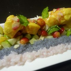 Mango rosy kulfi with falooda A picture of Mango rosy kulfi with falooda.