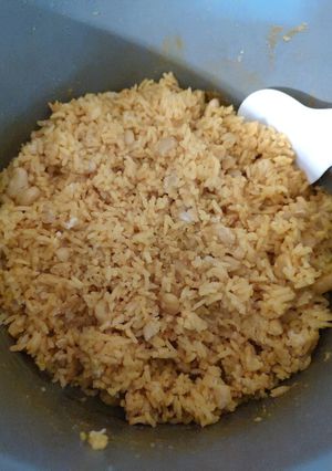 A picture of Yellow rice from scratch.