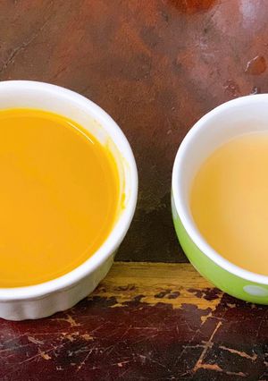 Hình của món Soup bí đỏ kem ngô.