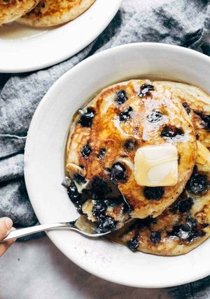 A picture of Fluffiest Blueberry Pancakes.