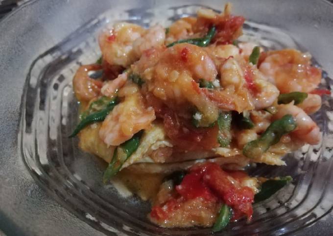 Wajib coba! Resep memasak Sambal udang campur telor dadar yang spesial