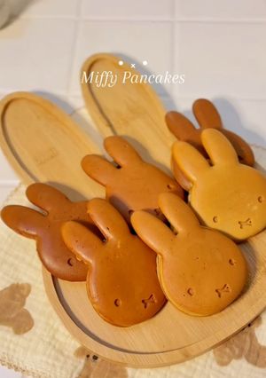Foto resep Miffy coffee and cheese pancakes 🥞 • x •
