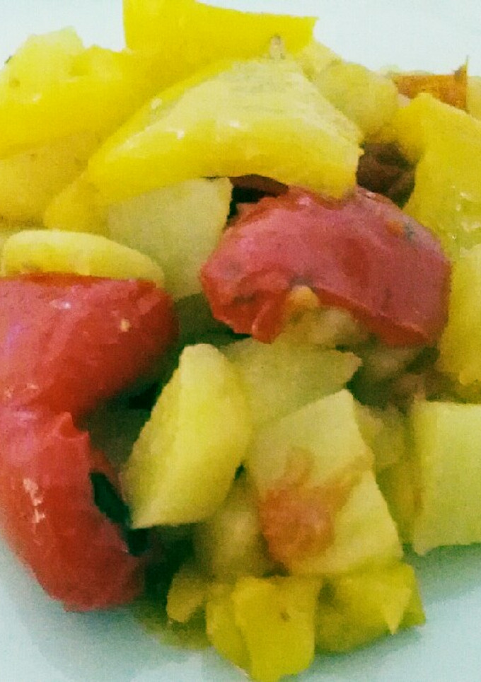 Una foto de Patate e peperoni