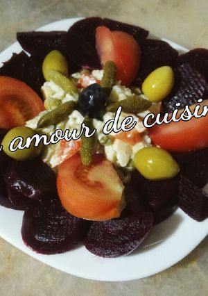 Une photo de Salade de betterave et Macédoine