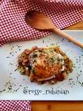 Pollo al dragoncello con cipolle brasate