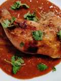 Slow-roasted chicken and enchilada pan sauce