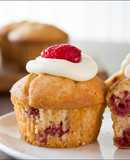 Cream Cheese Topped Strawberry Muffin