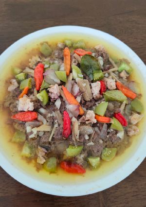 Foto resep Tim daging Sapi ikan asin dengan rempah