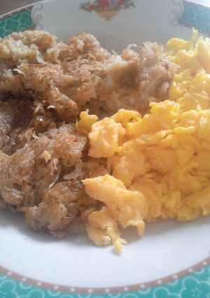 Foto resep Cheessy Hash Brown with Scramble Egg
