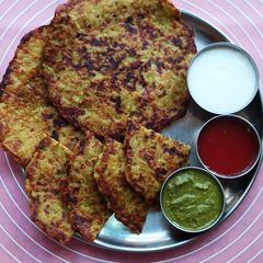 Broccoli And Leek Uttapam A picture of Broccoli And Leek Uttapam.
